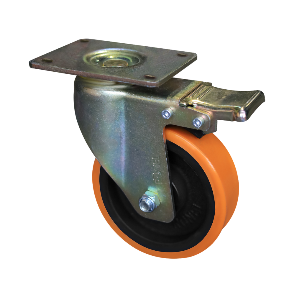 Ronel RN01 CPU F — неповоротная колёсная опора RN01, полиуретан на чугунном диске